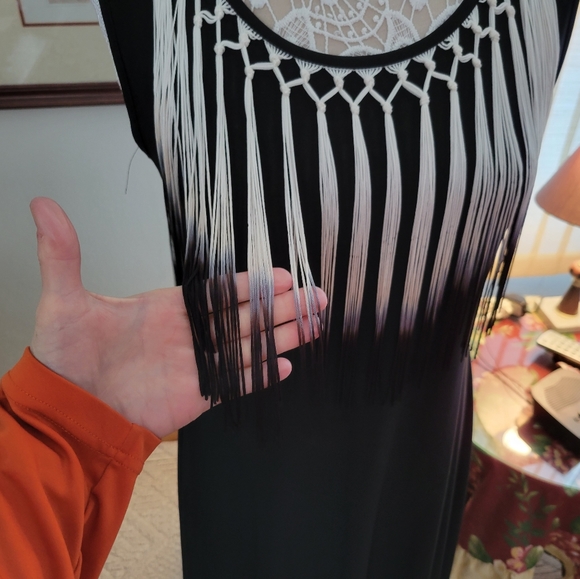 Sami & Jo sleeveless dress with decorative tassle trim. - Picture 2 of 8